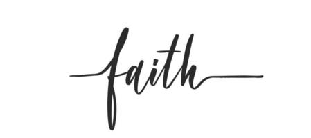 Faith - calligraphic inscription with smooth lines.