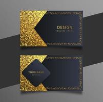 elegante plantilla de tarjeta de visita mínima en negro y dorado. vector