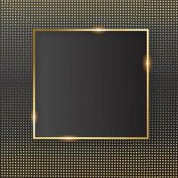 Gold halftone circle background frame vector