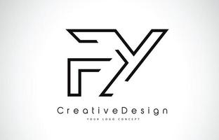 Diseño de logotipo de letra fy fy en colores negros. vector