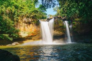 Haew Suwat Waterfall at Khao Yai National Park in Thailand photo