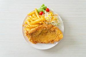 fried fish and potatoes chips photo