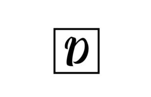 Ícono del logotipo de la letra del alfabeto d. diseño simple en blanco y negro para negocios y empresas vector