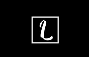 icono del logotipo de la letra del alfabeto l en blanco y negro. diseño cuadrado simple para negocios y empresas vector