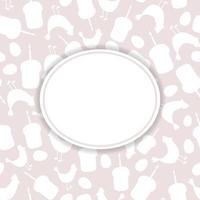 Square banner with silhouette Easter cakes, chicken and eggs white on a beige background vector