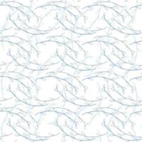 Delicate seamless pattern. Willow pattern in blue hues. Vector willow twigs isolated pattern.