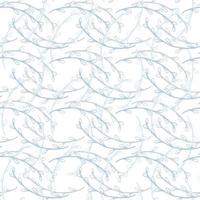 Delicate seamless pattern. Willow pattern in blue hues. Vector willow twigs isolated pattern.