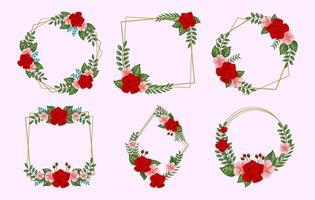 Decorative Frame Floral Set vector