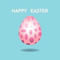 Easter egg with shadow on a blue background. Easter voluminous egg with pink circles. vector