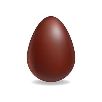 Chocolate 3d egg close-up. Chocolate 3d egg on a white background isolate. vector