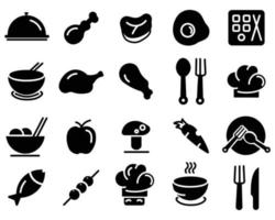 Kitchen tools line icons set, Collections of Kitchen equipment concept. vector