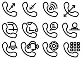 Contact us icon set. Website set icon vector,Icons in thin line style. vector
