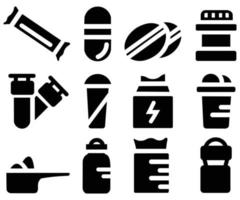 conjunto simple de iconos de línea de vectores relacionados con medicamentos médicos, conjunto de esquemas de iconos de vectores de medicamentos antibióticos para el diseño web