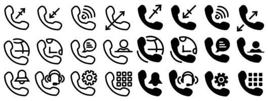 Contact us icon set. Website set icon vector,Icons in thin line style. vector