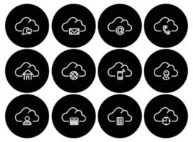 cloud contact  icon flat symbol vector, with contact us set icon vector