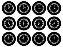 Time clock line icons  Alarm and Smartwatch Time  24 hour clock vector