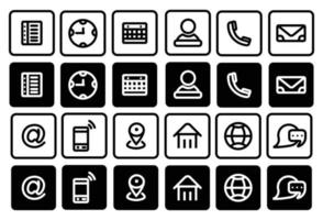 Contact us icon set,Website set icon vector,Set of Web icon set,Business card contact information icon. vector