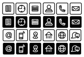 Contact us icon set,Website set icon vector,Set of Web icon set,Business card contact information icon. vector