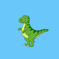 Cute cartoon tyranosaurus rex. Vector illustration