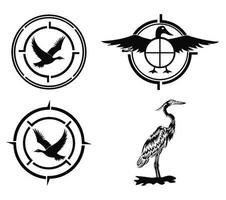 inspiration Hunting club logo with duck and target. Rifle lens aiming a duck vector