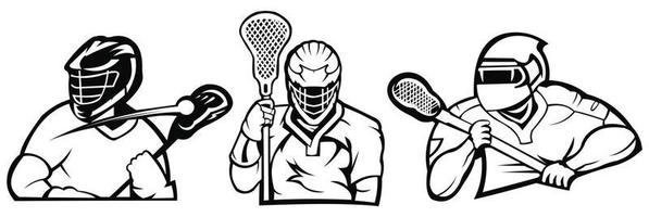 Torneo de logotipo de insignia de deportes americanos de lacrosse, vector de plantilla.