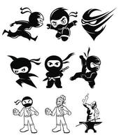 ninja dos desenhos animados em fundo branco 5161837 Vetor no Vecteezy