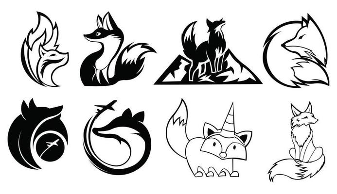 inspiration fox unique logo design , fox icon logo, fox icon design vector