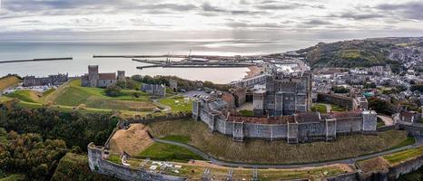 Aerial view of the Dover Castle. The most iconic of all English fortresses. photo