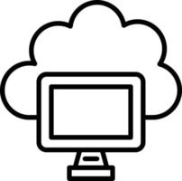 estilo de icono de computación en la nube vector