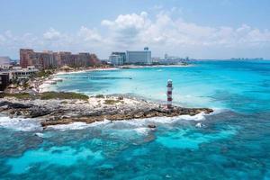 Aerial view of Punta Cancun Lighthouse photo