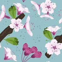Cherry Blossom Spring Flower Seamless Pattern vector