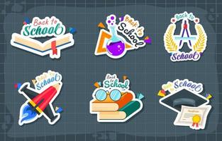 Back to School Sticker Collection vector