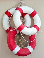 The life Buoy on the wall . photo