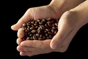 granos de café mans manos