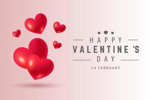 valentine day background with luxury love balloon vector