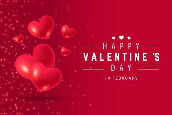 valentine day background with luxury love balloon