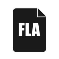 icono de archivo fla, estilo de diseño plano vector