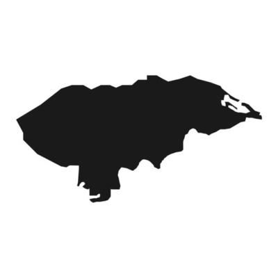 Honduras black map on white background