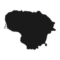 Vector Illustration of the Black Map of Lithuania on White Background