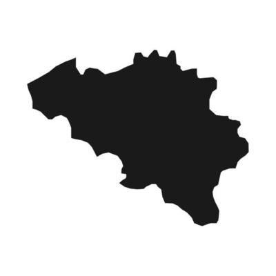 Vector Illustration of the Black Map of Belgium on White Background