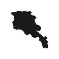 ilustración vectorial del mapa negro de armenia sobre fondo blanco vector