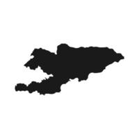 Vector Illustration of the Black Map of Kyrgyzstan on White Background