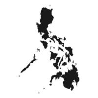 Vector Illustration of the Black Map of Philippine Islands on White Background