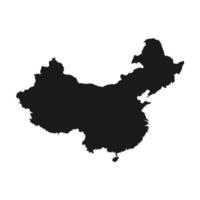 Vector Illustration of the Black Map of China on White Background