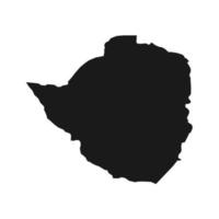 Vector Illustration of the Black Map of Zimbabwe on White Background