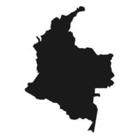 Colombia mapa negro sobre fondo blanco. vector