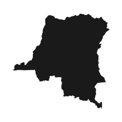 Vector Illustration of the Black Map of Kinshasa on White Background