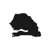 Vector Illustration of the Black Map of Senegal on White Background