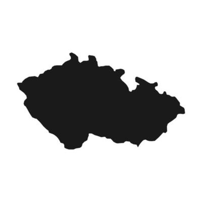 Vector Illustration of the Black Map of Czech Republic on White Background