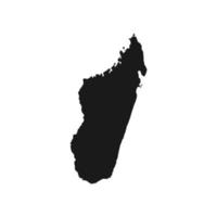 Vector Illustration of the Black Map of Madagascar on White Background